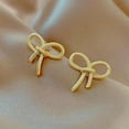 thumbnail image 4 of Celvieroot Bow Earrings for Women Trendy Stuff Cute Bow Pearl Drop Dangle Earrings Bowknot Stud Wedding Party Daily Jewelry Accessory Gifts Stocking Stuffers for Women, 4 of 5