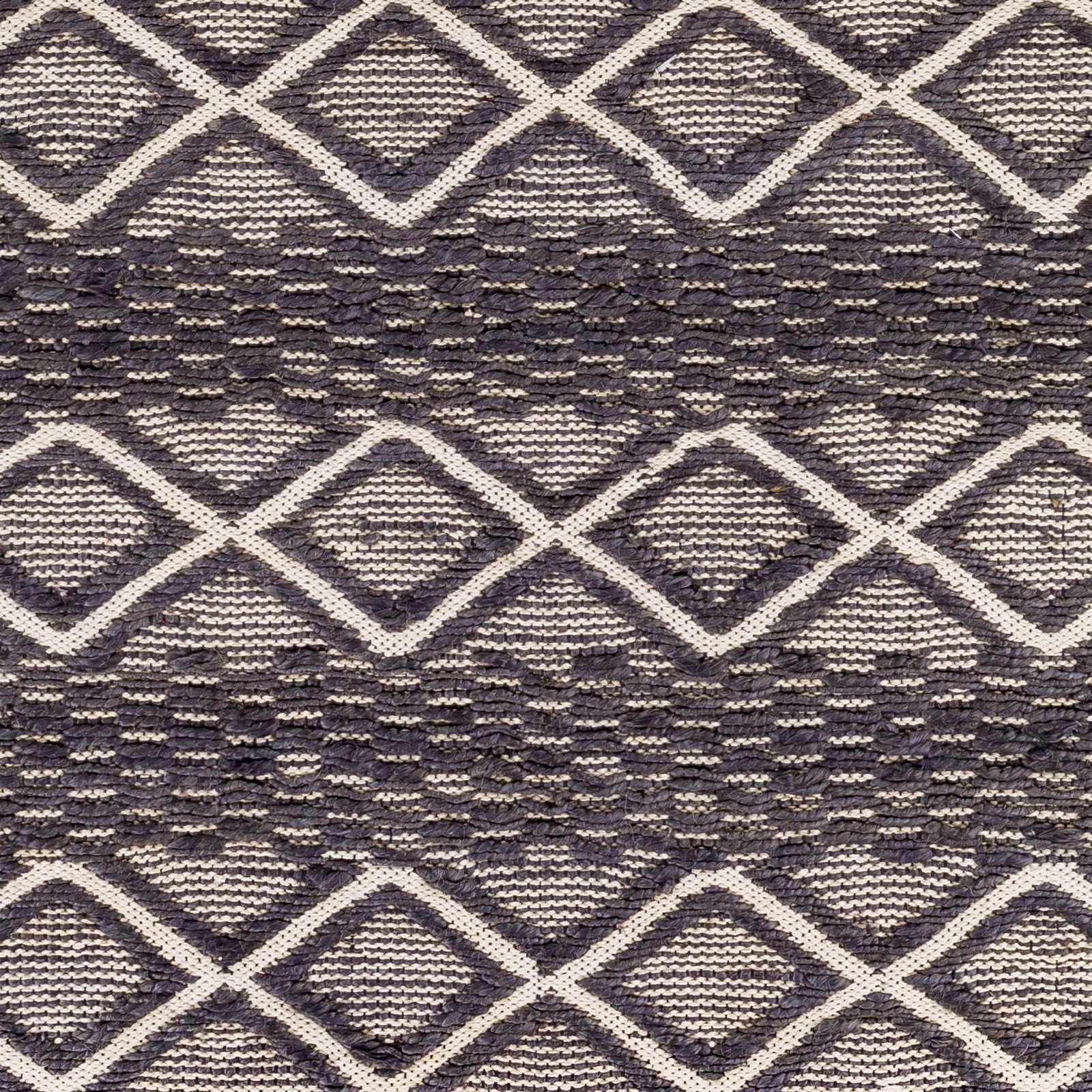 Hauteloom Maluanluan Jute Living Room, Bedroom Area Rug - Bohemian, Transitional - Black, Peach - 2' x 3'