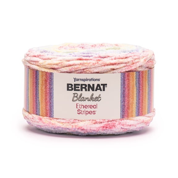Bernat Blanket Ethereal Stripes, Springtime, 10.5oz(300g), Super Bulky , Polyester