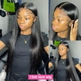 thumbnail image 3 of 13x6 Lace Front Wigs Human Hair Straight Wig Pre Plucked 150% Density Transparent Lace Frontal Wigs for Women Brazilian Straight, 3 of 7