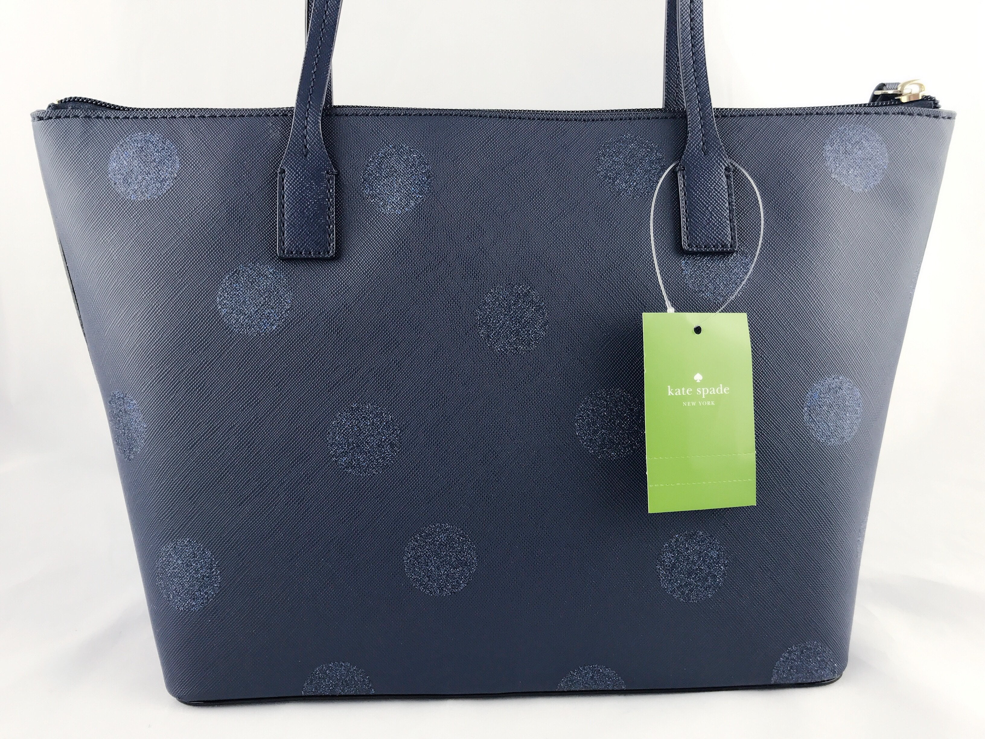 Kate Spade Haven Lane Hani Small Tote Navy Blue Glitter Polka Dots Kate Spade Haven Lane Hani Small Tote Navy Blue Glitter Polka Dots Handbag
