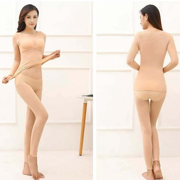 destyer Thermal Underwear Set Seamless Thin Comfortable Autumn Winter Long  Johns Tops Office Inner Wear Base Slim Pants Clothes Woman Skin Type 2 
