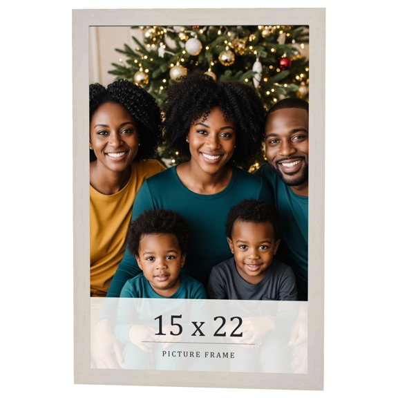 15x22 Frame White Wheat Solid Wood Picture Frame | Moulding Width 0.75 Inches | Interior Depth 0.5
