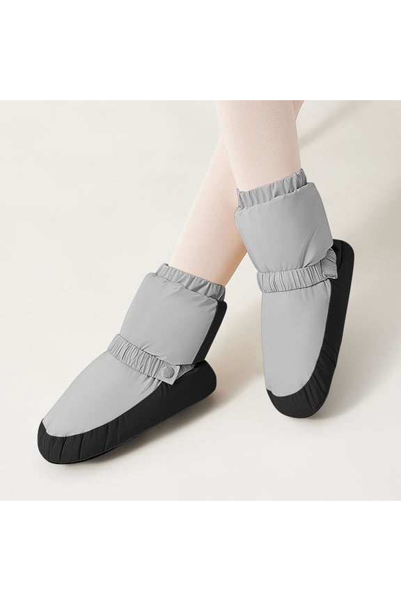 Children's Dance Warm Boots Thermal Boots Soft Sole Practice Shoes for Girls Kids Toddler Ballet Warm-Up Shoes Non-Slip Artificial Leather