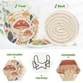 thumbnail image 4 of Yayeee 6 PCS Drink Coasters with Holder Set Woven Absorbent Round Tabletop Hot Pad, White Mushroom, 4 of 7