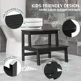 thumbnail image 6 of Bambloom Bamboo Two Step Stool for Adults and Kids, Bed Stepstool with Anti-Slip Bottom, Heavy Duty for Kitchen, Bathroom, Bedside Step Stool, Wooden Step Stairs 300 lbs Capacity,Black, 6 of 8