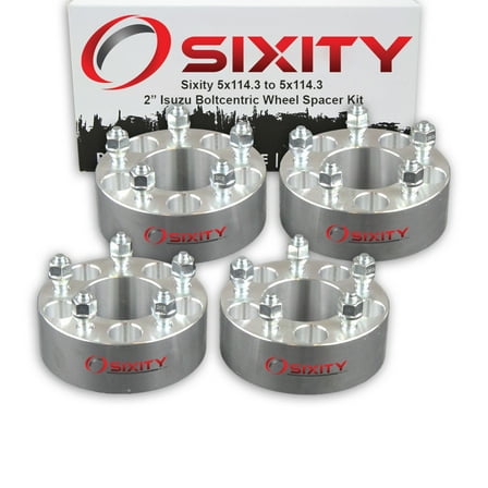 Sixity Auto 4 pc 2" 5x114.3 Wheel Spacers compatible with Isuzu Oasis M12x1.5mm 1.25in Studs Lugs