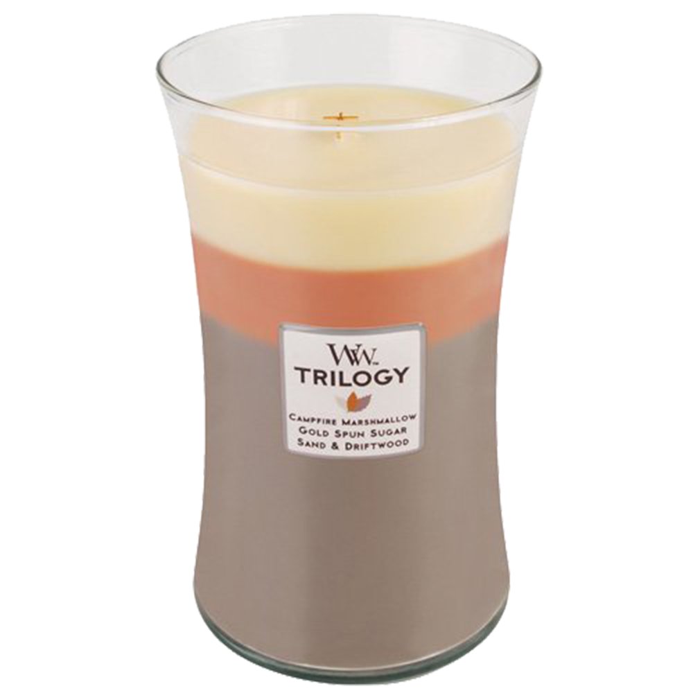 WoodWick Trilogy Sunset Bonfire Candle, Large Jar Candle, 22 Ounces
