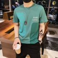 thumbnail image 5 of Venta al por mayor de camisetas para hombre, camisetas de verano para hombre, 100 % algodón, camisetas de manga corta, ropa de calle de alta calidad y elegante, 5 of 5