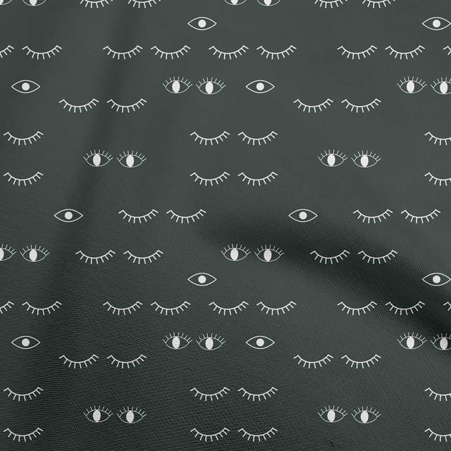 oneOone Polyester Spandex Dark Gray Fabric Eye Print Sewing Craft Projects Fabric Prints By Yard 56 Inch Wide
