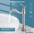 thumbnail image 3 of gotonovo Vessel Sink Bathroom Faucet Brushed Nickel Plated Brass Single Handle Lever One Hole 360 Degree High Body Spout Adjustable Water Hoses Deck Mount Vanity Bathroom Mixer Tap, 3 of 10