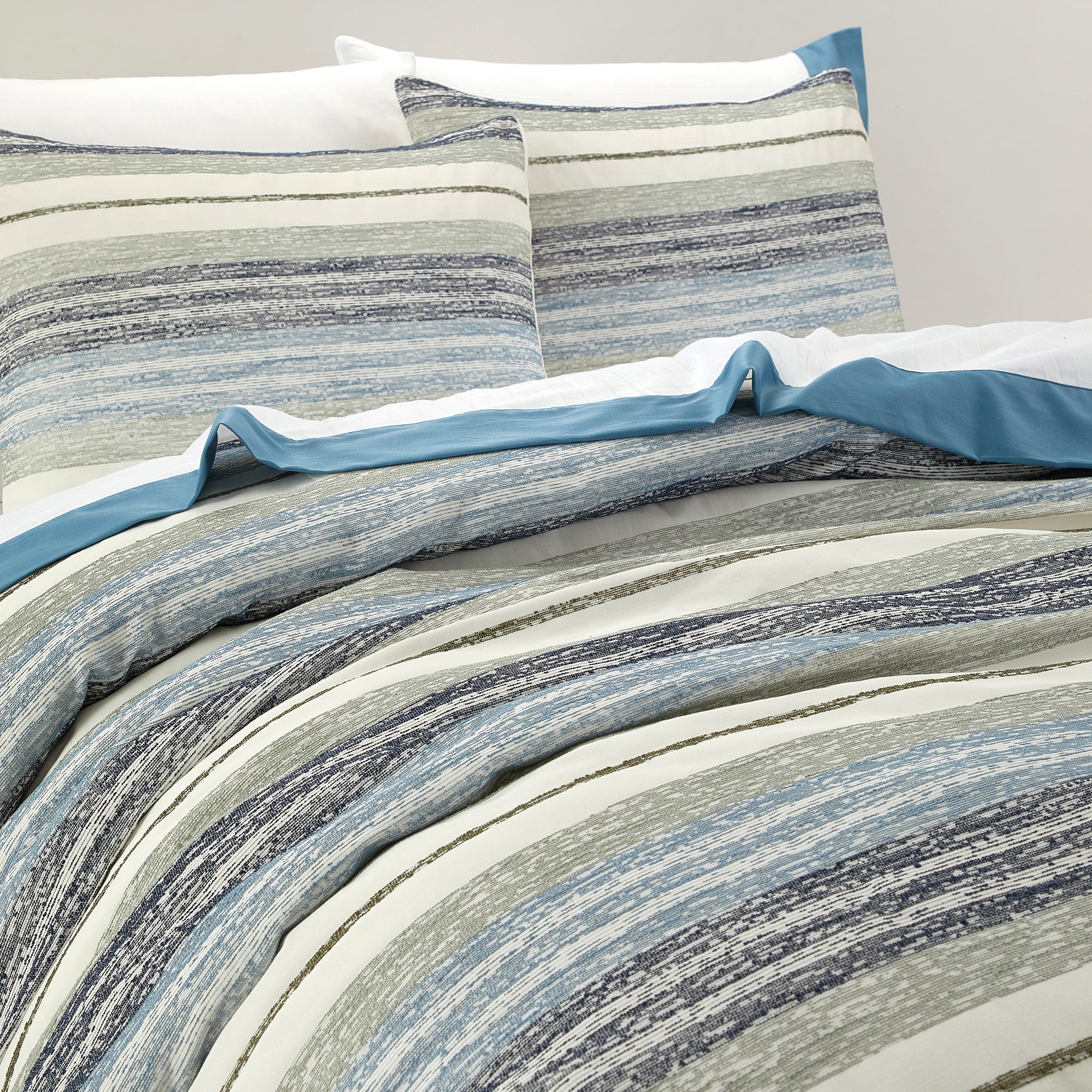 Better Homes & Gardens 7 Piece Woven Stripe Bed in a Bag Comforter Set with Sheets, Queen