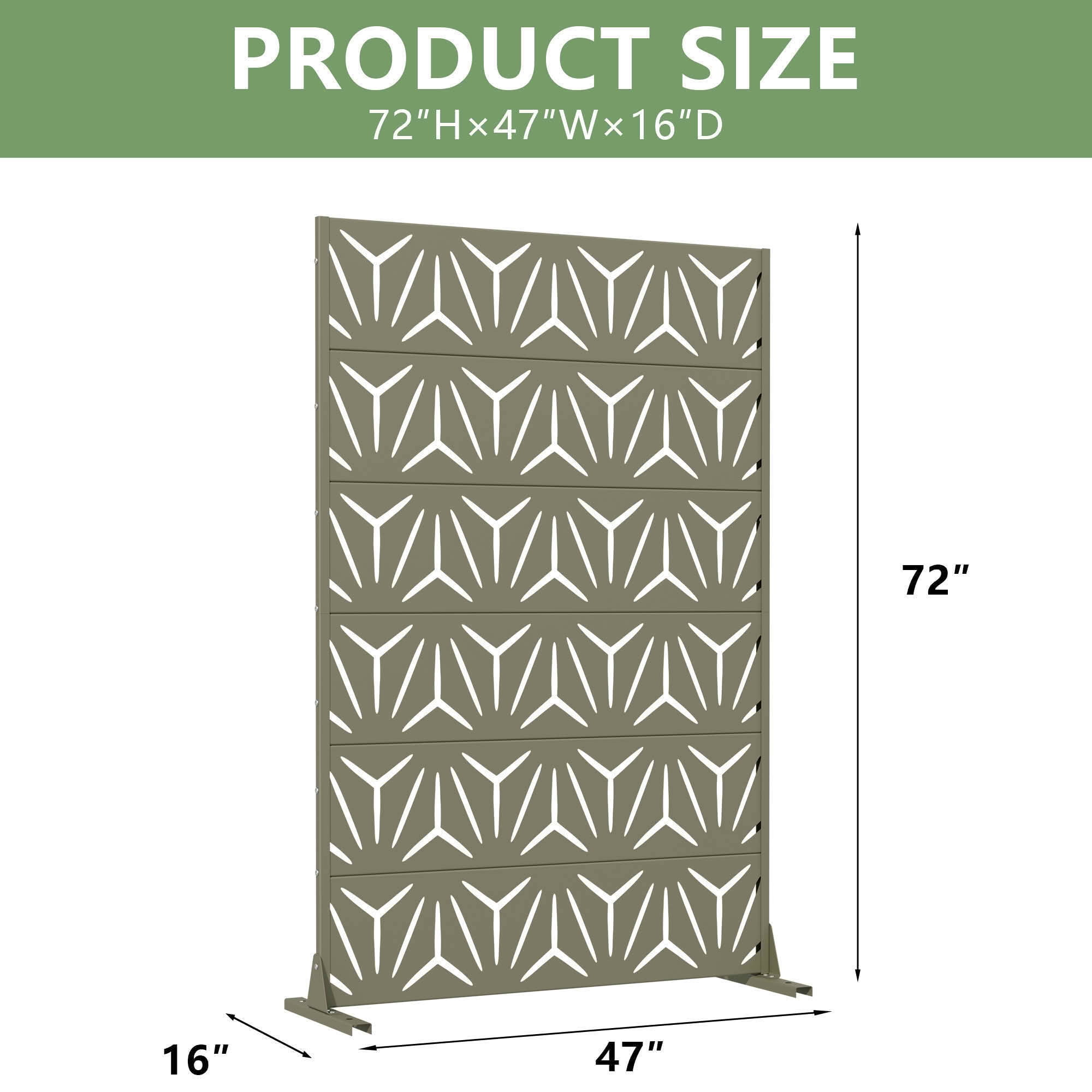 MAYEERTY 72x47 Gray Outdoor Natural Privacy Panel Screen, 6 Piece Set Natural Folding Divider for Backyard and Garden