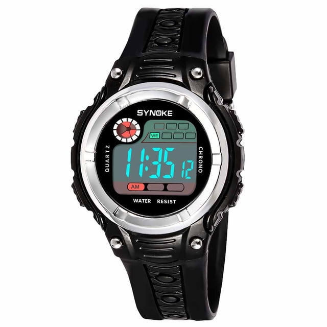 Up to 65% Off Two-color Large Screen Student Children's Sports Electronic Watch Necklace Rings Earring Jewelry on Clearance