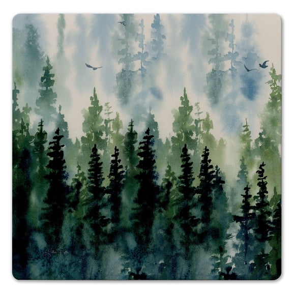 Thirstystone "Foggy Tree Line" Decorative Cork Backed Stone Trivet 8" Square