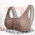 thumbnail image 2 of B91xZ Stay-in-Place Straps Lace Bra Full-Coverage Wirefree Bra Front Closure Plus Size Full Coverage Lace Underwire Racerback Bra,Pink 44, 2 of 2