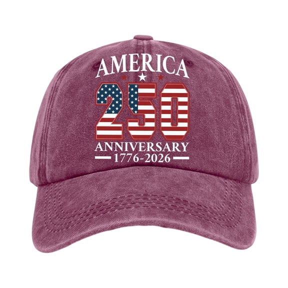 Sewkxo 250th Anniversary Hats American Flag Graphic Baseball Cap Independence Day Adjustable 1776-2026 Patriotic Hats