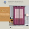 thumbnail image 4 of WPM Burgundy Sheer Window Curtain Panels for Bedroom, Kitchen, Kids Room- Solid Semi Voile Drapes Grommet Living Room Panels. 54 inch wide x 63 inch long, Set of 2, 4 of 7