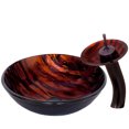 thumbnail image 2 of Novatto MIMETICA NSFC-025001ORB Brown/Copper Painted Glass Vessel Bathroom Sink Set w/ Faucet, Drain and Mounting Ring, Oil Rubbed Bronze, 2 of 12