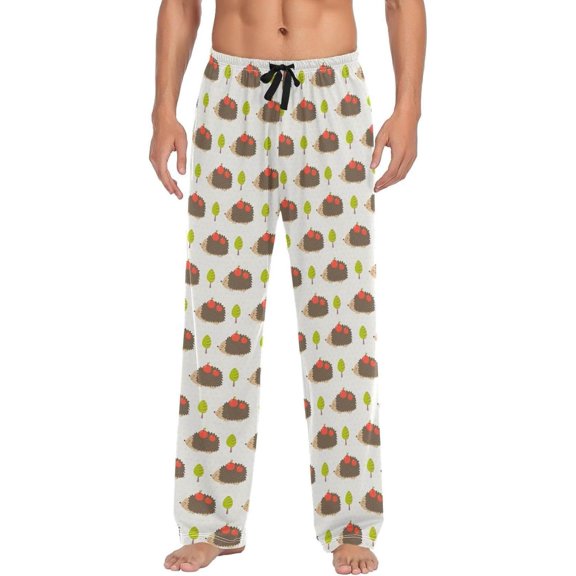 GZHJMY Hedgehog Pajama Pants for Men, Lounge Pants Lightweight Men Pajama Bottoms with Drawstring Pockets, Christmas New Year Birthday Gifts, Large