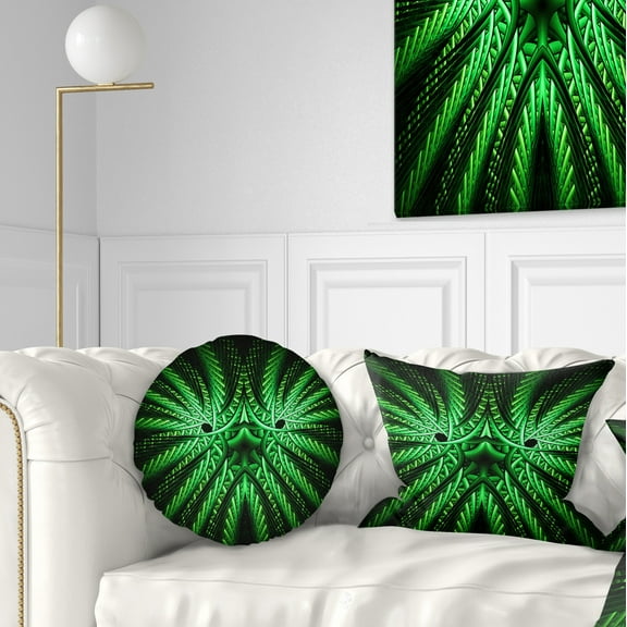 Designart 12" x 20" Green Polyester Throw Pillow