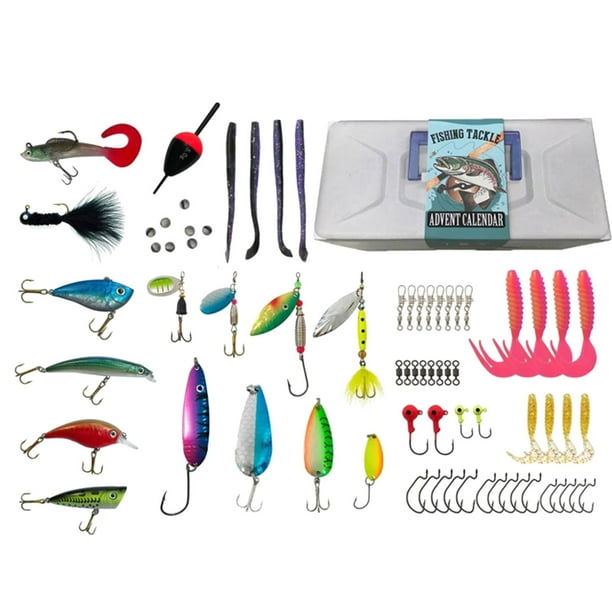 2023 Advent Calendar Fishing Set , Advent Fishing Tackle,24 Days Fishing  Lures Tackle Box for Men Husband,Father,Adult 