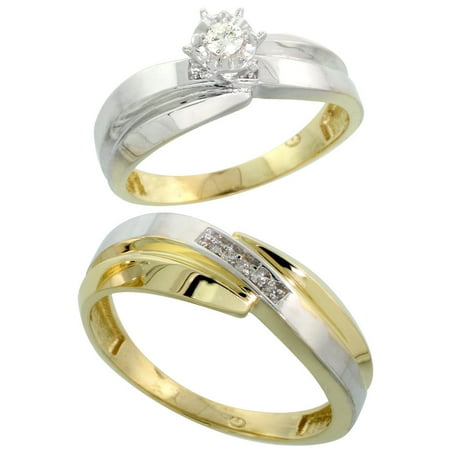 Gold Plated Sterling Silver 2Piece Diamond Wedding 