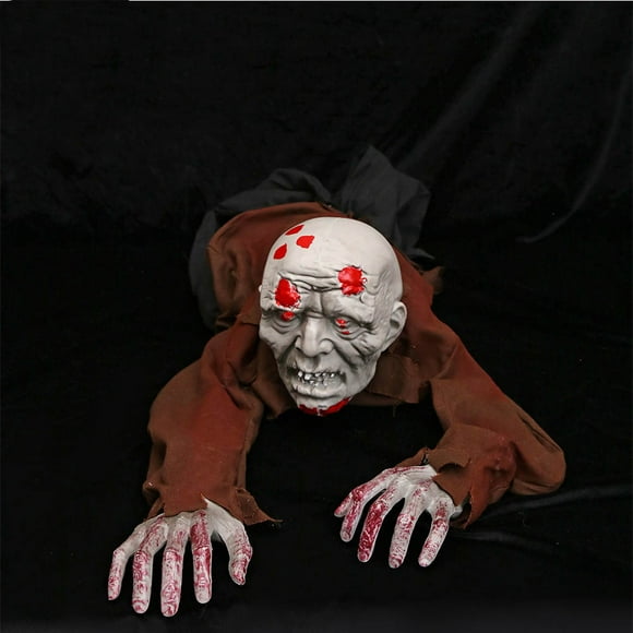 Amyove Halloween Decoration Voice Activated Crawling Zombie Scary Groundbreak Animated Halloween Zombie For Party Decor