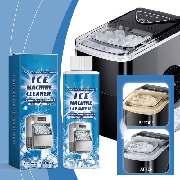 FHBVT Ice Maker Cleaner 100ml Limescale Remover for Ice Machines Strong Decontamination Ice Maker Cleaning Solution Extends Equipment Life Mild Formula Safe for All Ice Maker Models Cleaning Agent