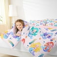 thumbnail image 4 of Homewish Cartoon Mermaid Pattern Full Size Comforter Sets,Watercolor Ocean Sealife Bedding Comforter Set,Colorful Bedding Sets For Girls Teens,Luxury Bedroom Decor Reversible,3-Piece, 4 of 8