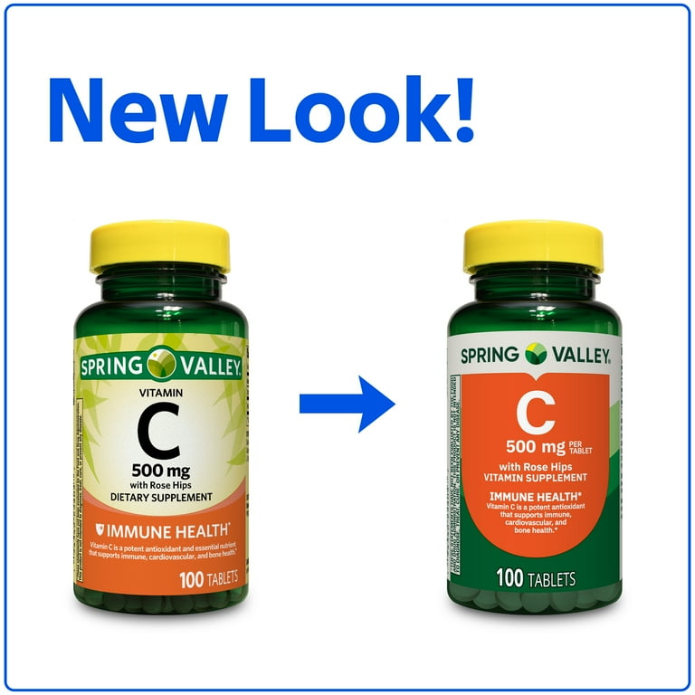 Spring Valley Vitamin C with Rose Hips Dietary Supplement Tablets