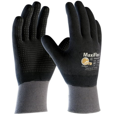 

MaxiFlex Endurance Seamless Knit Nylon Glove with Nitrile Coated MicroFoam Grip on Full Hand Micro Dot Palm 34-846T Gray XL Grey