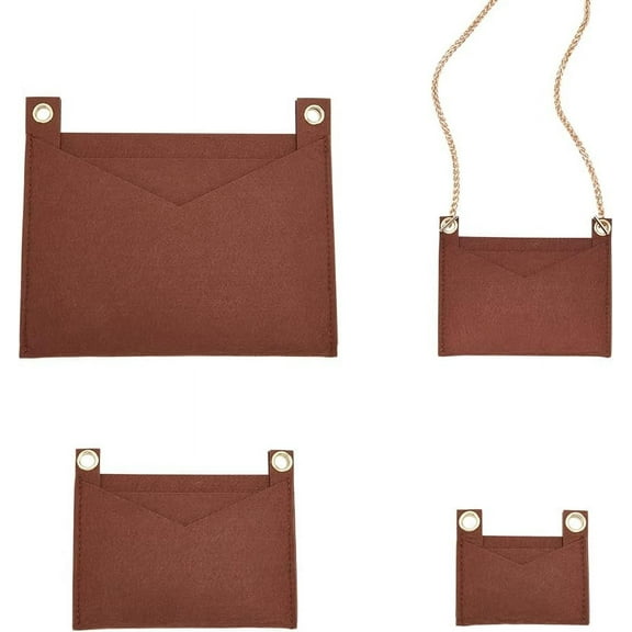 3 Sizes Purse Oganizer Insert Felt Handbag Insert Liner with Eyelet Pouch Purse Clutch Crossbody Conversion Inside Storage Envelope Bag Pochette Accessories
