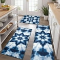 thumbnail image 2 of Blue White Tie Dye Mandala Pattern Kitchen Rugs Sets Of 3,Kitchen Runner Rugs Non Skid Washable,Decorative Kitchen Floor Mats for Kitchen,Sink,Laundry,17"x30"+ 17"x47" + 17"x59", 2 of 6