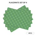 thumbnail image 2 of Placemats Set Of 4 / 6, Abstract Green Geometric Pattern Placemats For Dining Table Indoor/Outdoors Heat Resistant Washable Placemats 18" X 12", 2 of 8