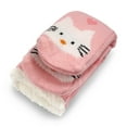 thumbnail image 4 of BambooMN Women's Animal Thermal Crew Socks, White Kitty, 1 Pair, Size Small/Medium, 4 of 5