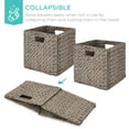 thumbnail image 4 of Best Choice Products 13x13in Hyacinth Storage Baskets, Set of 5 Multipurpose Collapsible Organizers - Gray, 4 of 8