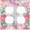 thumbnail image 3 of Metal Light Switch Plate Cover Elegant Pink Floral Dragonfly Heart Frame FLW122, 3 of 13