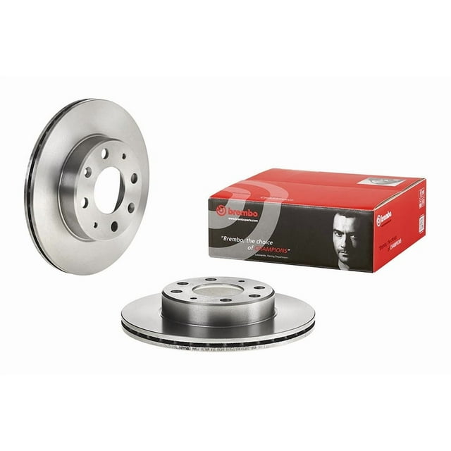Brembo Brake Rotor 09310210C02 Vented; One Piece Design; Wheel Bolt Pattern 4 x 100 Millimeter; 122.8 Millimeter Hat Inside Diameter; 61 Millimeter Hub Diameter; Gray Cast Iron; Single