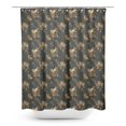 thumbnail image 1 of S4Sassy Gray Black Berry & Yellow Sparrow Bird Water Repellent Bath Shower Curtain With Roller Rings Hook-60 x 84 Inch, 1 of 6