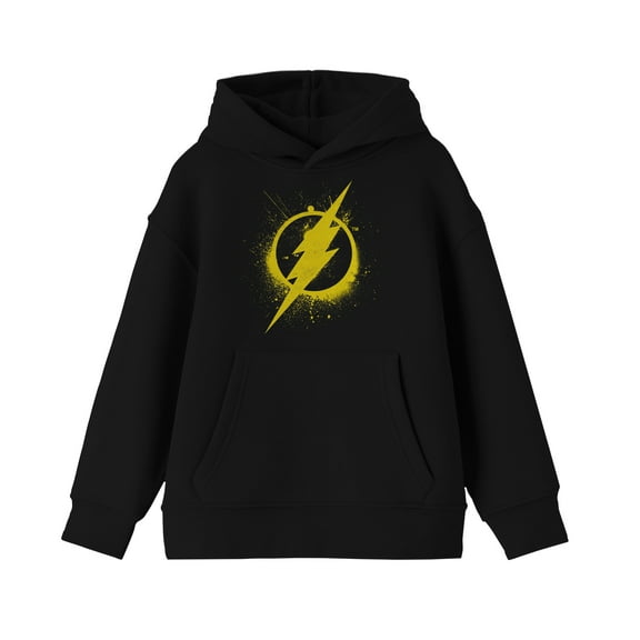 Flash Logo Youth Black Hoodie-XS