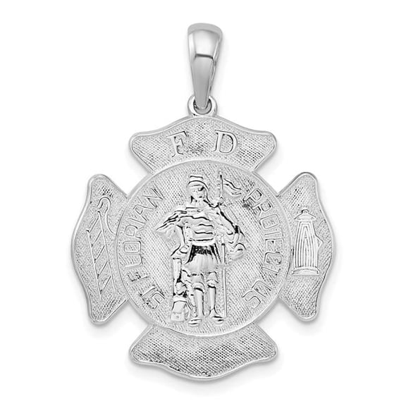 Finest Gold Sterling Silver St. Florian Fire Dept. Medal Pendant