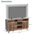 thumbnail image 6 of Ktaxon Modern Fluted TV Stand for 55/60/65" TVs, Wood Entertainment Center with 2 Doors and 4 Open Shelves Storage for Living Room, Home, Dark Walnut, 6 of 8