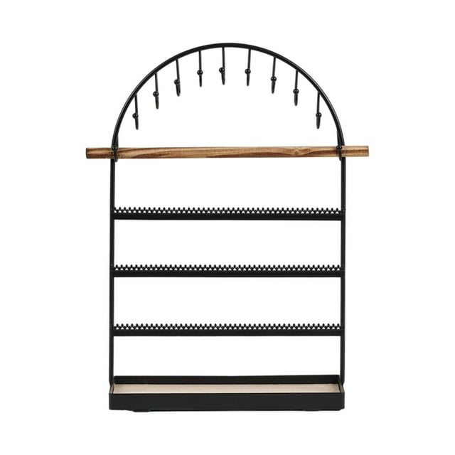 Soporte para joyas, expositor de pendientes, estable, ordenado, ahorra espacio, 5 niveles con negro