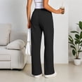 thumbnail image 3 of Dweltoz Wide Leg Sweatpants for Women High Waisted Baggy Lounge Pants Soft Trousers with Pockets Elastic Waistband Drawstring Fall Winter Casual Daily Wear,Black 3XL, 3 of 3