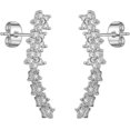 thumbnail image 1 of Gold Ear Climbers Earrings for Women 14k Gold Plated Silver Rose Gold Star Flower Butterfly Leaf Constellation Ear Crawler Earrings Dainty Crystal Cub, 1 of 4