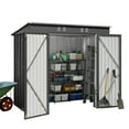 thumbnail image 6 of Jolifa 6x4 ft Outdoor Storage Shed, Heavy Duty Galvanized Steel Tool Shed with Double Doors, Waterproof Garden Shed for Backyard, Metal Shed for Lawn., 6 of 12