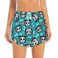 thumbnail image 2 of Balery Skull Cat Pantalones cortos deportivos para mujer con forro y dos bolsillos, elásticos, para entrenamiento, gimnasio, yoga-Medium, 2 of 7