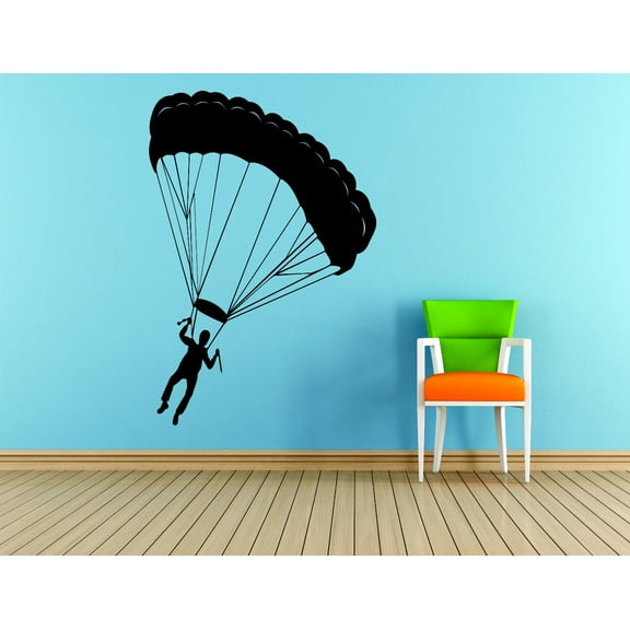 Wall Design Pieces Parachute Jumping Man Sky Diving 16x24 Inches