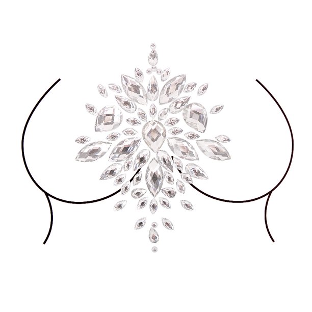 Pegatina de resina brillante en forma de flor para el pecho, pegatina de diamante de cristal, pegatina de diamante acrílico para el pecho, tatuaje, decoración de diamantes, pegatina de
